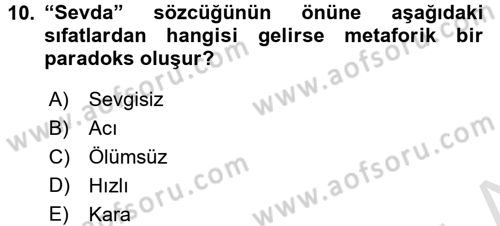Okulöncesinde Yaratıcılık Dersi Ara Sınavı Deneme Sınav Soruları 10. Soru