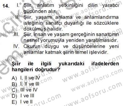 Okulöncesinde Çocuk Edebiyatı Dersi 2012 - 2013 Yılı (Final) Dönem Sonu Sınav Soruları 14. Soru