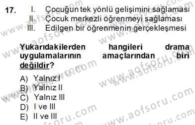Okulöncesinde Çocuk Edebiyatı Dersi 2012 - 2013 Yılı (Final) Dönem Sonu Sınav Soruları 17. Soru