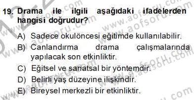 Okulöncesinde Çocuk Edebiyatı Dersi 2012 - 2013 Yılı (Final) Dönem Sonu Sınav Soruları 19. Soru