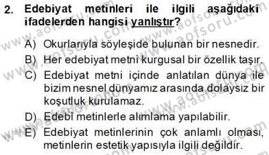 Okulöncesinde Çocuk Edebiyatı Dersi 2012 - 2013 Yılı (Final) Dönem Sonu Sınav Soruları 2. Soru