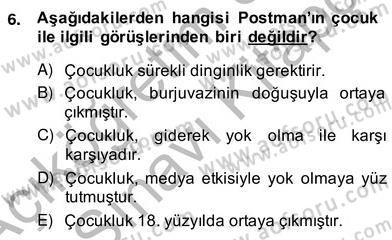 Okulöncesinde Çocuk Edebiyatı Dersi 2013 - 2014 Yılı (Vize) Ara Sınav Soruları 6. Soru
