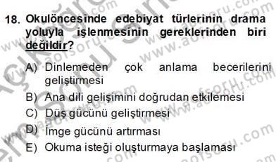 Okulöncesinde Çocuk Edebiyatı Dersi 2013 - 2014 Yılı (Final) Dönem Sonu Sınav Soruları 18. Soru