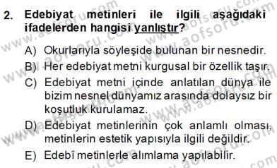 Okulöncesinde Çocuk Edebiyatı Dersi 2013 - 2014 Yılı (Final) Dönem Sonu Sınav Soruları 2. Soru