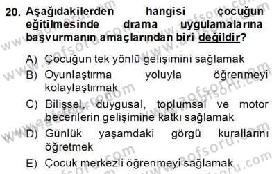 Okulöncesinde Çocuk Edebiyatı Dersi 2013 - 2014 Yılı (Final) Dönem Sonu Sınav Soruları 20. Soru