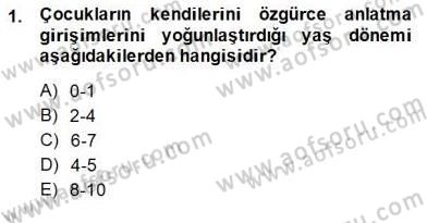 Okulöncesinde Çocuk Edebiyatı Dersi 2014 - 2015 Yılı (Vize) Ara Sınav Soruları 1. Soru