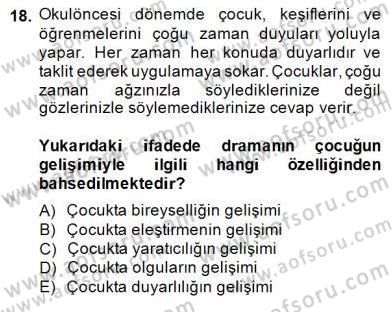 Okulöncesinde Çocuk Edebiyatı Dersi 2014 - 2015 Yılı (Final) Dönem Sonu Sınav Soruları 18. Soru