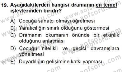 Okulöncesinde Çocuk Edebiyatı Dersi 2014 - 2015 Yılı (Final) Dönem Sonu Sınav Soruları 19. Soru
