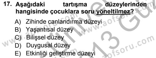 Okulöncesinde Drama Dersi Ara Sınavı Deneme Sınav Soruları 17. Soru
