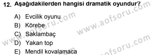 Okulöncesinde Drama Dersi 2013 - 2014 Yılı (Final) Dönem Sonu Sınav Soruları 12. Soru