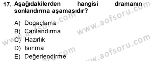Okulöncesinde Drama Dersi 2013 - 2014 Yılı (Final) Dönem Sonu Sınav Soruları 17. Soru