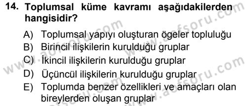 Anne Baba Eğitimi Dersi Ara Sınavı Deneme Sınav Soruları 14. Soru
