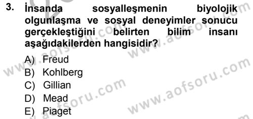 Anne Baba Eğitimi Dersi Ara Sınavı Deneme Sınav Soruları 3. Soru