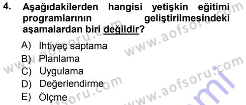 Anne Baba Eğitimi Dersi 2012 - 2013 Yılı (Final) Dönem Sonu Sınav Soruları 4. Soru