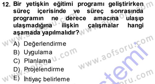 Anne Baba Eğitimi Dersi 2013 - 2014 Yılı (Final) Dönem Sonu Sınav Soruları 12. Soru