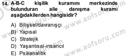Anne Baba Eğitimi Dersi 2013 - 2014 Yılı Tek Ders Sınav Soruları 14. Soru