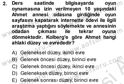 Anne Baba Eğitimi Dersi 2013 - 2014 Yılı Tek Ders Sınav Soruları 2. Soru