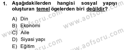 Anne Baba Eğitimi Dersi Ara Sınavı Deneme Sınav Soruları 1. Soru