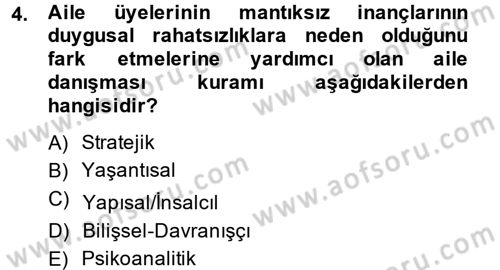 Anne Baba Eğitimi Dersi Ara Sınavı Deneme Sınav Soruları 4. Soru