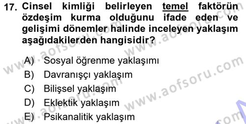 Anne Baba Eğitimi Dersi 2015 - 2016 Yılı (Final) Dönem Sonu Sınav Soruları 17. Soru