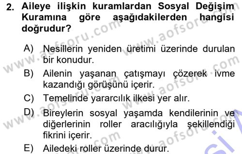 Anne Baba Eğitimi Dersi 2015 - 2016 Yılı (Final) Dönem Sonu Sınav Soruları 2. Soru