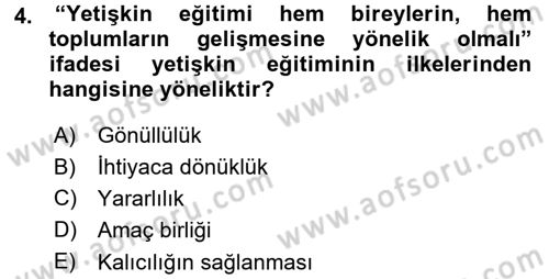 Anne Baba Eğitimi Dersi 2015 - 2016 Yılı (Final) Dönem Sonu Sınav Soruları 4. Soru