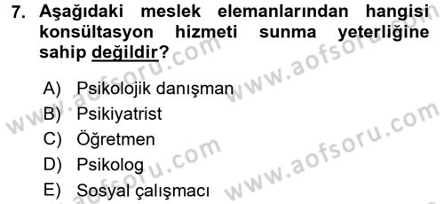 Anne Baba Eğitimi Dersi 2015 - 2016 Yılı (Final) Dönem Sonu Sınav Soruları 7. Soru