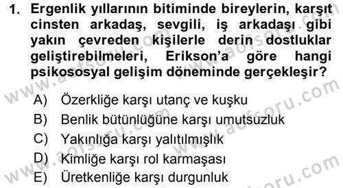 Anne Baba Eğitimi Dersi 2015 - 2016 Yılı Tek Ders Sınav Soruları 1. Soru