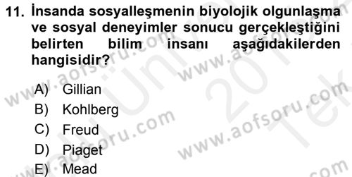Anne Baba Eğitimi Dersi 2015 - 2016 Yılı Tek Ders Sınav Soruları 11. Soru