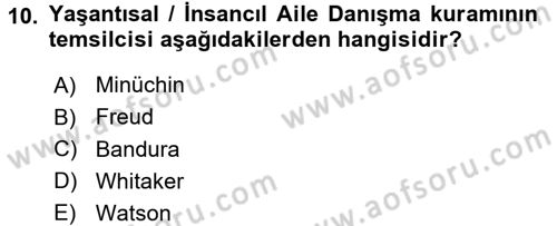 Anne Baba Eğitimi Dersi 2016 - 2017 Yılı (Vize) Ara Sınavı 10. Soru