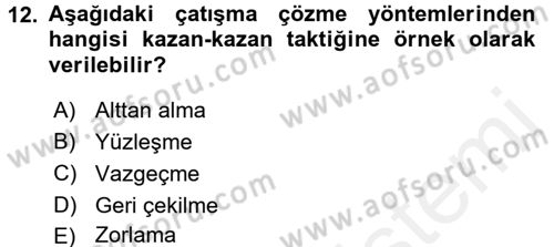 Anne Baba Eğitimi Dersi 2017 - 2018 Yılı (Final) Dönem Sonu Sınav Soruları 12. Soru