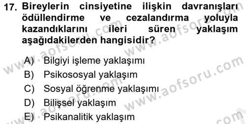 Anne Baba Eğitimi Dersi 2017 - 2018 Yılı (Final) Dönem Sonu Sınav Soruları 17. Soru