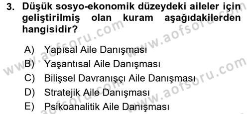 Anne Baba Eğitimi Dersi 2017 - 2018 Yılı (Final) Dönem Sonu Sınav Soruları 3. Soru