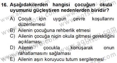 İlköğretime Hazırlık Ve İlköğretim Programları Dersi 2012 - 2013 Yılı (Final) Dönem Sonu Sınav Soruları 16. Soru