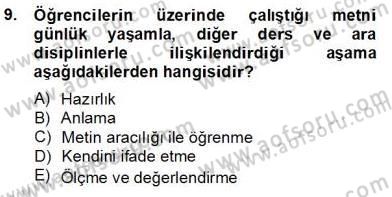 İlköğretime Hazırlık Ve İlköğretim Programları Dersi 2012 - 2013 Yılı (Final) Dönem Sonu Sınav Soruları 9. Soru