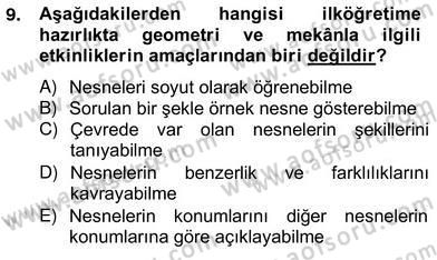 İlköğretime Hazırlık Ve İlköğretim Programları Dersi 2013 - 2014 Yılı (Vize) Ara Sınav Soruları 9. Soru