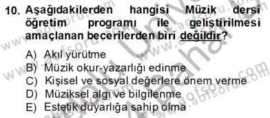 İlköğretime Hazırlık Ve İlköğretim Programları Dersi 2013 - 2014 Yılı (Final) Dönem Sonu Sınavı 10. Soru