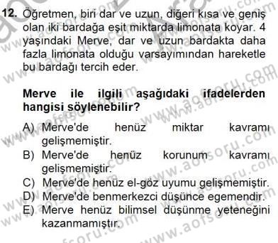 İlköğretime Hazırlık Ve İlköğretim Programları Dersi 2014 - 2015 Yılı (Vize) Ara Sınav Soruları 12. Soru
