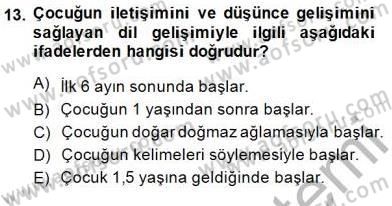 İlköğretime Hazırlık Ve İlköğretim Programları Dersi 2014 - 2015 Yılı (Vize) Ara Sınav Soruları 13. Soru