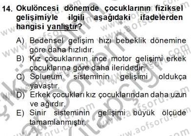 İlköğretime Hazırlık Ve İlköğretim Programları Dersi 2014 - 2015 Yılı (Vize) Ara Sınav Soruları 14. Soru