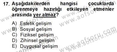 İlköğretime Hazırlık Ve İlköğretim Programları Dersi 2014 - 2015 Yılı (Final) Dönem Sonu Sınav Soruları 17. Soru