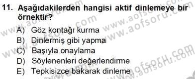 Davranış Ve Öğrenme Sorunu Olan Çocukların Eğitimi Dersi Ara Sınavı Deneme Sınav Soruları 11. Soru