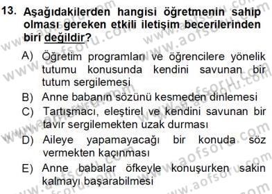 Davranış Ve Öğrenme Sorunu Olan Çocukların Eğitimi Dersi Ara Sınavı Deneme Sınav Soruları 13. Soru