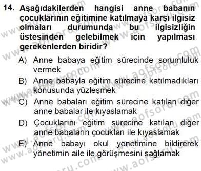 Davranış Ve Öğrenme Sorunu Olan Çocukların Eğitimi Dersi Ara Sınavı Deneme Sınav Soruları 14. Soru