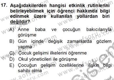 Davranış Ve Öğrenme Sorunu Olan Çocukların Eğitimi Dersi Ara Sınavı Deneme Sınav Soruları 17. Soru