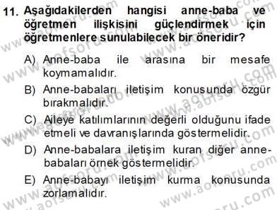 Davranış Ve Öğrenme Sorunu Olan Çocukların Eğitimi Dersi Ara Sınavı Deneme Sınav Soruları 11. Soru
