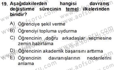 Davranış Ve Öğrenme Sorunu Olan Çocukların Eğitimi Dersi Ara Sınavı Deneme Sınav Soruları 19. Soru
