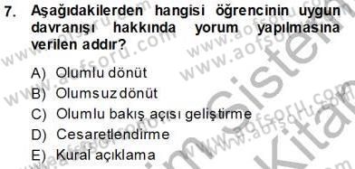 Davranış Ve Öğrenme Sorunu Olan Çocukların Eğitimi Dersi Ara Sınavı Deneme Sınav Soruları 7. Soru