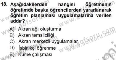 Davranış Ve Öğrenme Sorunu Olan Çocukların Eğitimi Dersi 2013 - 2014 Yılı Tek Ders Sınav Soruları 18. Soru