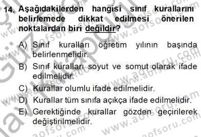 Davranış Ve Öğrenme Sorunu Olan Çocukların Eğitimi Dersi Ara Sınavı Deneme Sınav Soruları 14. Soru